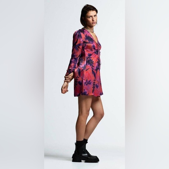 Zara Tropical Printed Floral Mini Dress - Picture 5 of 11